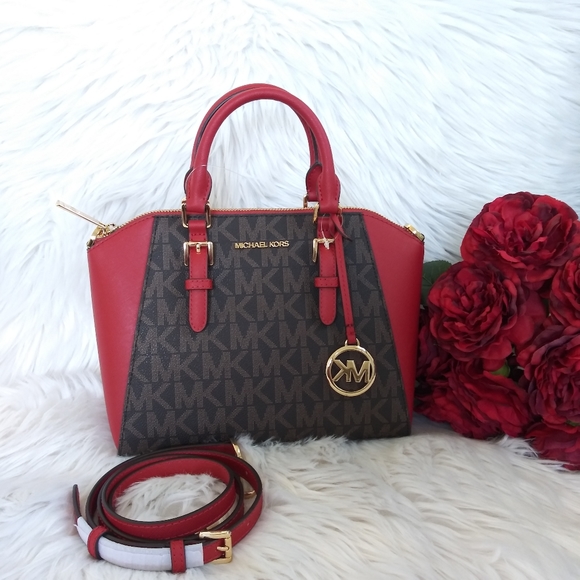 NWT MICHAEL KORS CIARA MEDIUM MESSENGER TOP ZIP SA - Picture 1 of 7
